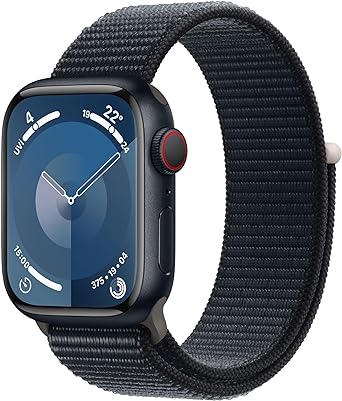 Apple Watch Series 9 GPS + Cellular 41 mm Gece Yarısı Akıllı Saat Alüminyum Kasa ve Gece Yarısı Spor Loop. Fitness Takibi, Kanda Oksijen Alüminyum EKG Uygulamaları, Hep Açık Retina Ekran