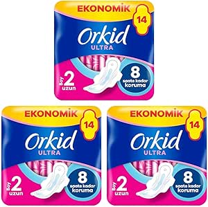 Orkid Ultra Extra Hijyenik Ped Uzun Ekonomik Paket 14 Ped 3lü paket