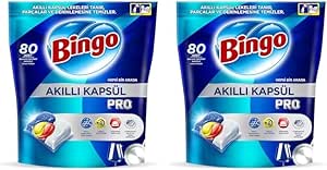 Bingo Akıllı Kapsül Pro Bulaşık Makinesi Deterjanı Tableti 80’li 2li paket