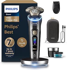 Philips i9000 Ultra Prestige Islak ve Kuru Tıraş Makinesi, SkinIQ Pro, 360° Hassas Başlıklar, Şarj Standı, Temizleme Ünitesi ve Seyahat Çantası Hediyeli, XP9402/31