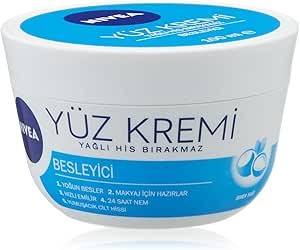 NIVEA Besleyici Yüz Kremi, 100ml, Makyaj Bazı, 24 Saat Nemlendirici, Hızlı Emilen Yüz Bakım Kremi