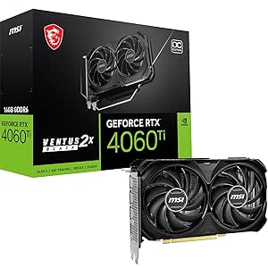 MSI VGA GEFORCE RTX 4060 TI VENTUS 2X BLACK 16G OC RTX4060TI 16GB GDDR6 128B DX12 PCIE 4.0 X16 (3XDP 1XHDMI)