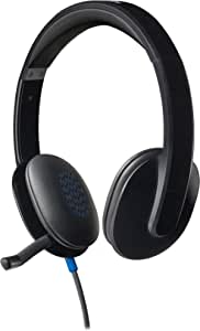 Logitech H540 Kablolu Kulak Üstü Mikrofonlu Kulaklık, Lazer Ayarlı Sürücüler ve Dahili Ekolayzer, Dijital Stereo Ses, Kulaklık Üzeri Denetimler, Gürültü Önleyici Katlanabilir Mikrofon, Siyah