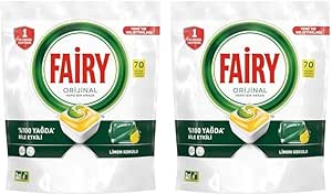 Fairy Hepsi Bir Arada Bulaşık Makinesi Deterjanı Kapsülü/Tableti 70 Yıkama Limon Kokulu 2li paket