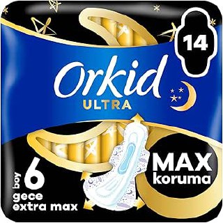 Orkid Ultra Gece Ekstra Max (Boy 6) 14 Adet Hijyenik Ped