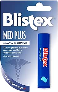 Blistex Medplus Stick Kuru ve Çatlamış Dudaklara Onarıcı ve Ferahlatıcı Dudak Bakım Kremi + Sensitive Hassas Dudaklar için Besleyici ve Nemlendirici Dudak Bakım Kremi