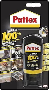 Pattex 100 % Yapıştırıcı, Farklı Malzemelere Uygun Güçlü Yapıştırıcı, İç ve Dış Onarımlar için Çok Amaçlı Yapıştırıcı, Su ve Solvent İçermeyen Hızlı Yapıştırıcı, 1x50g