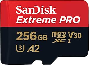 SanDisk 256 GB Extreme PRO microSDXC kartı + SD adaptörü + RescuePRO Deluxe, 200 MB/sn’ye kadar, A2 App Performance, UHS-I, Class 10, U3, V30