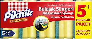 Piknik Bulaşik Süngeri 5’li Oluklu