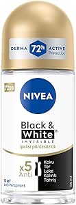 NIVEA Kadın Roll On Deodorant Black&White Invisible İpeksi Pürüzsüzlük 72 Saat Anti-perspirant Koruma 50ml