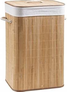Katlanır Naturel Oval Banyo Bambu Çamaşır Kirli Sepeti Yuvarlak Kare Naturel (Kare)