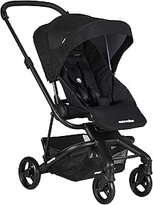 Easywalker Charley Çift Yönlü Bebek Arabası Night Black, 22 kg taşıma kapasitesi, XL tente, hafif – sadece 8 kg