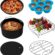 COSORI Sıcak Hava Fritöz Aksesuarları, 5,5 L Fritözler Için Altı Parçalı Aksesuar Seti Tüm Markaların Air Fyer’I, Fırın Tepsisi, Pizza Tavası, Izgara, Buharlama Rafı, Silikon Mat, Muffin Kalıbı