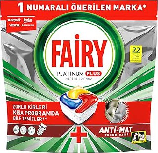Fairy Platinum Plus Bulaşık Makinesi Deterjanı Kapsülü 22 Yıkama Limon Kokulu