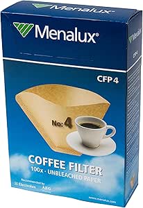 Menalux CFP4 – 100 Kağıt Filtre, Numara 4, Damla Kahve Makinesi için