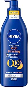 NIVEA Sıkılaştırıcı Vücut Sütü Q10 + C Vitamini, 48 Saat Vücut Nemlendirme, 10 Günde Sıkılaşma, Kuru Ciltler için, Vücut Bakım, 400 ml
