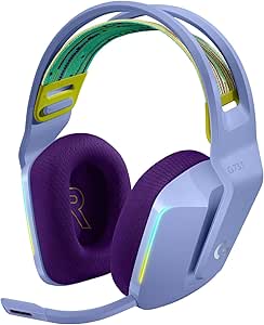 Logitech G G733 LIGHTSPEED Kablosuz Kulak Üstü Oyuncu Kulaklığı, LIGHTSYNC RGB, Blue Voice Mikrofon, Askılı Kafa Bandı, PRO-G Ses Sürücüleri, 29 Saat Pil Ömrü, Lila