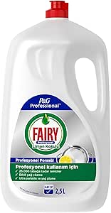 Fairy Profesyonel Sıvı Bulaşık Deterjanı Elde Yıkama Limon Kokulu 2.5 L, Pack of 1
