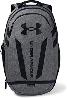 Under Armour UA Hustle 5.0 Backpack Unisex Yetişkin Sırt Çantası, Black/Graphite Medium Heather/Black, Tek Beden