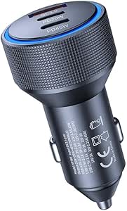 Hepu Hp-780 105 Watt Araç Içi Şarj Cihazı 3.1A Pd 45 Watt Fast Hızlı Şarj Aleti Metal Çakmaklık Şarj Type C 3-Port Işıklı
