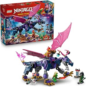 LEGO NINJAGO Usta Ejderha Rontu 71842-7 Yaş ve Üzeri Kız ve Erkek Çocuklar için Mermi Atıcısı Olan Oyuncak Ejderha ve 4 Minifigür İçeren Yaratıcı Oyuncak Yapım Seti, Doğum Günü Hediyesi (381 Parça)