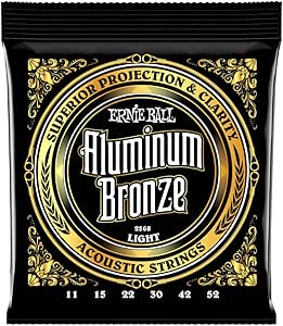 Ernie Ball Hafif Alüminyum Bronz Akustik Gitar Telleri, Ölçü 11-52