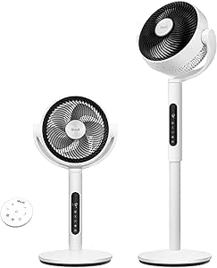 Levoit 20dB Ayaklı Fan, Sessiz, Sensörlü ve Uzaktan Kumandalı, Salınımlı, Saatte 2465 Metreküp Hava Hacmi, Dört Dakikada Hava Sirkülasyonu, Dört Mod, 12 Seviye, 12 Saat Zamanlayıcı