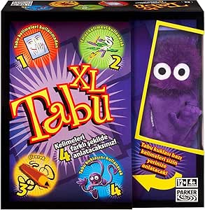 Hasbro Gaming Tabu XL Kutu Oyunu, 4 Farklı Oyun Alternatifi, Klasik Oyunun Yanı Sıra Çizerek, Tabu Kuklasıyla Anlatarak ve En Fazla 15 Kelime Kullanarak Tabu Oynayın