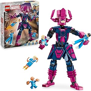 LEGO ǀ Marvel Fantastik Dörtlü, Galactus Yapım Figürüne Karşı 76316-9 Yaş ve Üzeri Çocuklara Süper Kahraman Minifigürü İçeren Yapım Seti, Doğum Günü Hediyesi Fikri (425 Parça)