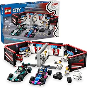 LEGO City F1 Garajı ve Mercedes-AMG ve Alpine Arabaları 60444-7 Yaş ve Üzeri Çocuklar için Yarış Arabası İçeren Yaratıcı Oyuncak Yapım Seti, Doğum Günü Hediyesi (678 Parça)