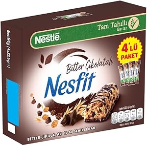 Nestlé Nesfit Bitter Çikolatalı Tam Tahıllı Bar 4’lü Paket, 4×23.5 Gr