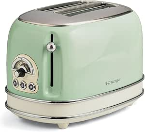 Ariete Vintage Ekmek Kızartma Makinesi 2 Dilim Yeşil 0155/14-810 Watt, Metal Gövde, 2 Dilim Kapasite, Buz Çözme, Isıtma, 6 Kızartma Ayarı, Kolay Temizlik, Çıkarılabilir Kırıntı Tepsisi