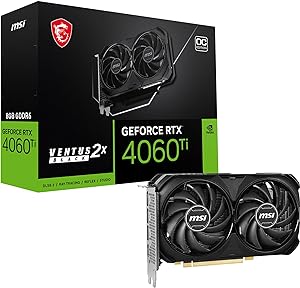 MSI VGA GEFORCE RTX 4060 TI VENTUS 2X BLACK 8G OC RTX4060TI 8GB GDDR6 128B DX12 PCIE 4.0 X16 (3XDP 1XHDMI) Ekran Kartı