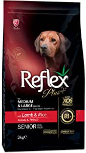 Reflex Plus Büyük Orta Irk Kuzulu Yaşlı Köpek Maması 3 kg