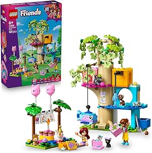 LEGO Friends Kedi Doğum Günü Partisi ve Ağaç Ev 42666-6 Yaş ve Üzeri Hayvansever Çocuklar için Yaratıcı Oyuncak Yapım Seti, Doğum Günü ve Özel Gün Hediye Fikri (321 Parça)