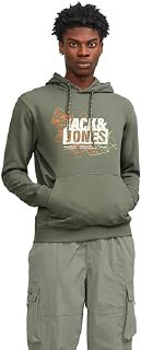 JACK %26 JONES Erkek JCOMAP LOGO SWEAT HOOD SN Sweatshirt Kırık Beyaz L