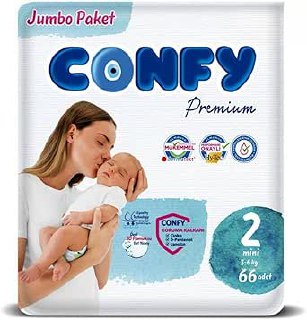 Confy Premium 2 Beden Mini Jumbo Paket Bebek Bezi (1 x 66 Adet)