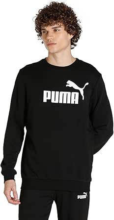 PUMA Erkek/Unisex ESS Big Logo Crew-Puma Black Crew Sweats L