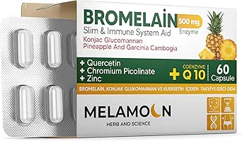 multibiotin Melamoon Bromelain, Konjak Glukomannan Kuersetin qenzim Q10 İçeren Kapsül Takviye Edici Gıda 60 KAPSÜL