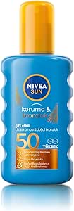 NIVEA SUN SPF50 Çift Etkili Yüksek Koruyucu Bronzluk Vücut Güneş Spreyi 200ml, Doğal Bronzluk, UVA Koruma