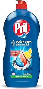 Pril Power Limon Kokulu 5+ Yağ Çözme Etkili Elde Yıkama Sıvı Bulaşık Deterjanı (1 x 1350 g)