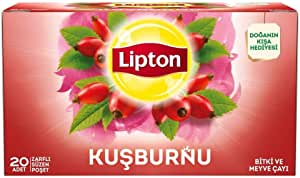 Lipton Kuşburnu Bardak Süzen Poşet Bitki Çayı 20’li Paket, 50 g