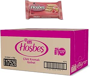 Eti Hoşbeş Çilek Kremalı Gofret 40 g x 24 Adet
