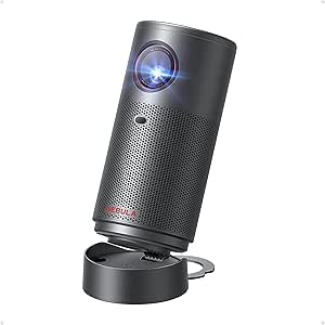 Nebula by Anker, Capsule Air, Dünyanın En Küçük Google TV Projeksiyon Cihazı, Sadece 650g, 2 Saat Oynatma, Otomatik Odak – Siyah