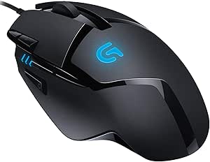 Logitech G G402 Hyperion Fury Kablolu Oyuncu Mouse, 4.000 DPI, Ultra Hızlı 500 IPS İzleme Hızı, 8 Programlanabilir Tuş, 1 ms Bildirim Hızı, Siyah
