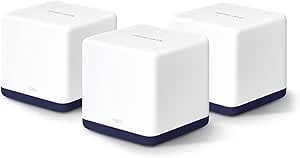 Mercusys Halo H50G(3-pack), AC1900Mbps, Dual-Band, Gigabit Portları, 100’e Kadar Cihaz Bağlanabilir, 550 m²’ye Kadar Kapsama, Akıllı Bağlantı, Mobil Uygulama ile Kolay Kurulum, Wi-Fi 5 Mesh Sistemi