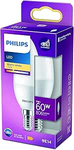 Philips LED 60W B38 E14 Mum Tipi Sarı Işık Dim Edilmez Ampul Tekli Paket