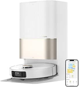 Dreame X40 Ultra Çıkarılabilir ve Kaldırılabilir Paspaslı Robot Süpürge, Yan Fırça ile Kapsamlı Temizlik, 12.000 Pa Emiş Gücü, 70℃ Kendi Kendini Temizleyen Paspas ve Yıkama Levhası, beyaz