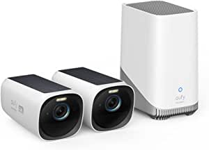 eufy security S330 Eufycam 3 Kablosuz Akıllı Güvenlik ve Kamera Sistemi, 7/24 4K 135° Görüntü, Güneş Enerjili, IP67 Koruma, Yüz Tanıma Sistemi, Sesli Asistan Uyumlu, 2 Kamera 1 Ana Ünite Kiti