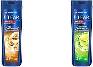 Clear Men Kepeğe Karşı Etkili Şampuan Saç Dökülmesine Karşı Kahve Çekirdeği Özü 350 ml(1) Clear Men Maksimum Ferahlık Yağlı Saç Derisi İçin Limon Özlü Kepeğe Karşı Etkili Şampuan 350 ml(1)